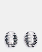 BOUCLES D'OREILLES À CLOUS CIRCULAIRES RAINURÉES EN ARGENT