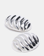 BOUCLES D'OREILLES À CLOUS CIRCULAIRES RAINURÉES EN ARGENT
