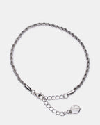 CHEVILLÈRE CHAÎNE CORDE EN ARGENT
