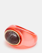 BAGUE EN GÉLÉE TAILLE OVALE ROUGE