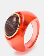 BAGUE EN GÉLÉE TAILLE OVALE ROUGE