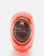 BAGUE EN GÉLÉE TAILLE OVALE ROUGE