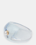 BAGUE JELLY OVALE BLEUE