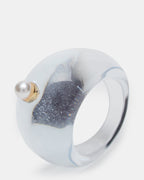 BAGUE JELLY OVALE BLEUE