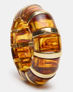 BRACELET JONC ÉLASTIQUE EN RÉSINE MARRON