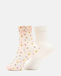 2 WILDFLOWER PACK TULLE SOCKS BLUSH