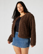 VESTE TEDDY MARRON
