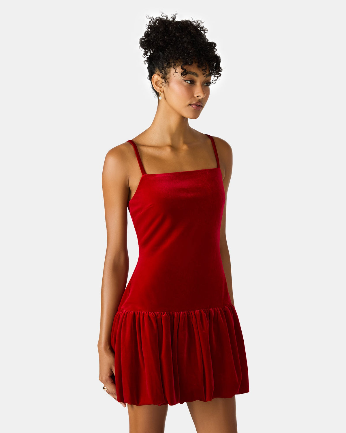 ROBE GIOVANNA VELOURS ROUGE