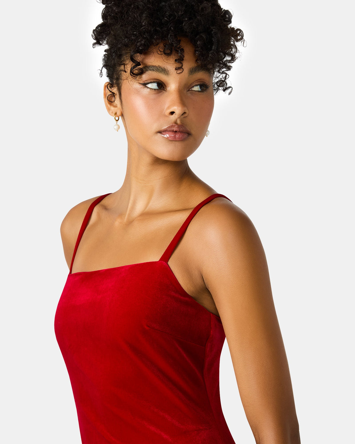 ROBE GIOVANNA VELOURS ROUGE