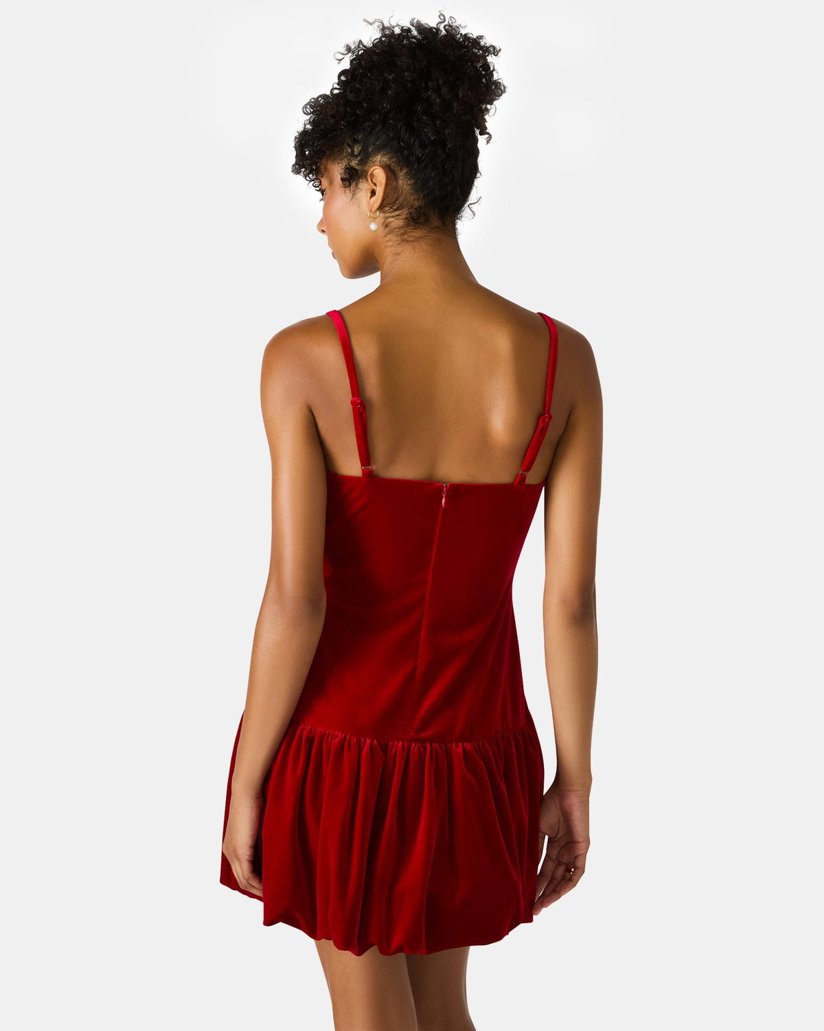 ROBE GIOVANNA VELOURS ROUGE