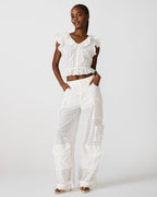 PANTALON DUO ŒILLETS BLANC