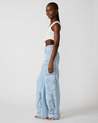 PANTALON DUO DENIM BLEU DÉLAVÉ