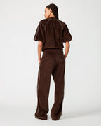 VESTE DE SURVÊTEMENT EN VELOURS MARRON FONCÉ