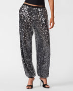 PANTALON TIFFANEE À PAILLETTES NOIR