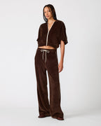 PANTALON DE SURVÊTEMENT EN VELOURS DARK ESPRESSO