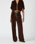 PANTALON DE SURVÊTEMENT EN VELOURS DARK ESPRESSO