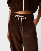 PANTALON DE SURVÊTEMENT EN VELOURS DARK ESPRESSO