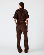 PANTALON DE SURVÊTEMENT EN VELOURS DARK ESPRESSO
