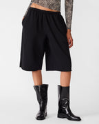SHORT DE SPORT EN MOLLETON NOIR