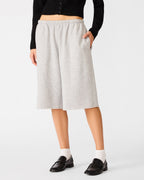 SHORT EN MOLLETON GRIS CHINÉ CLAIR
