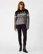PULL MORA NOIR MULTICOLORE