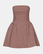 ROBE PAULINNA À CARREAUX ROSE PÂLE