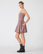 ROBE PAULINNA À CARREAUX ROSE PÂLE
