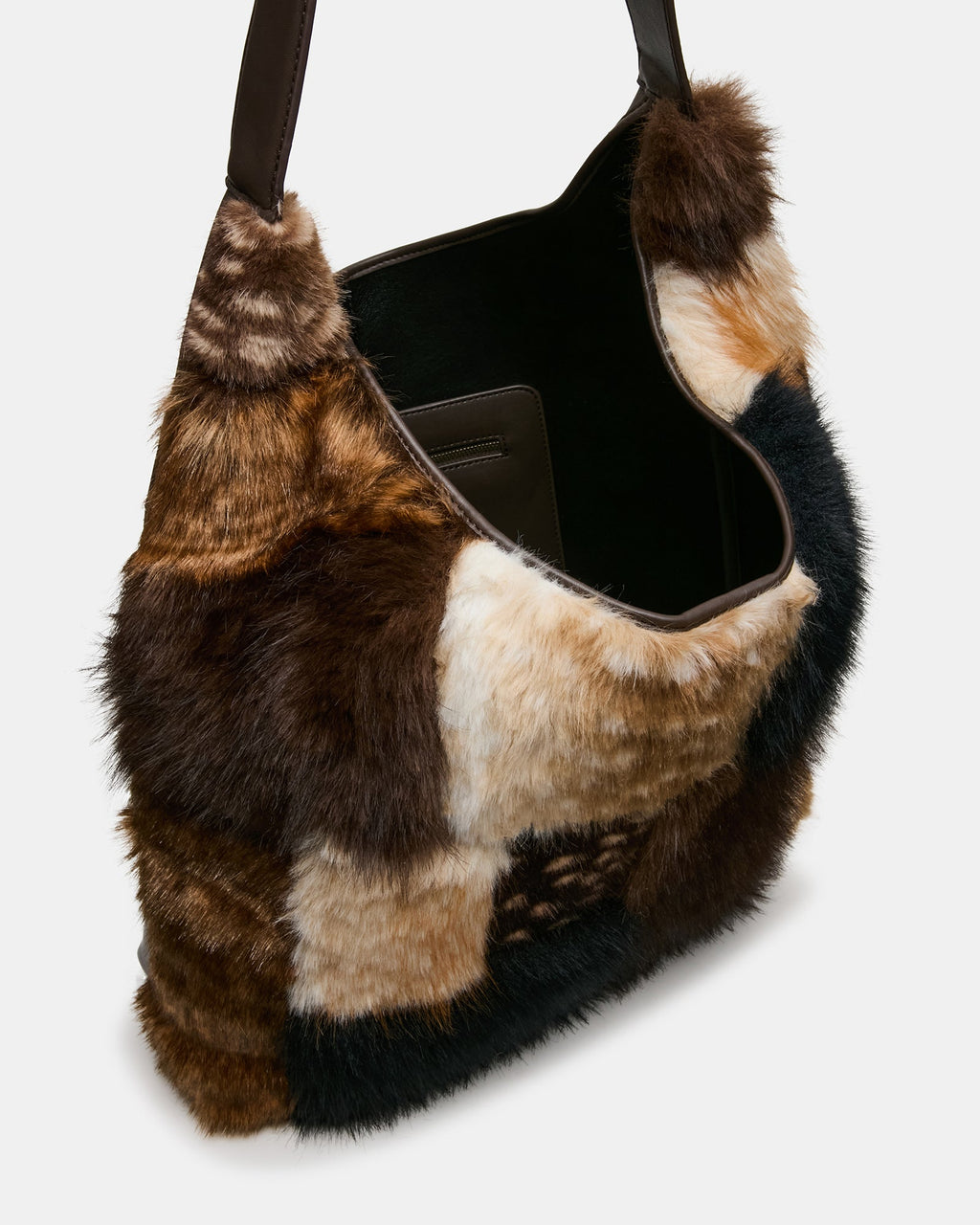LENORES FAUX FUR BAG PATCHWORK