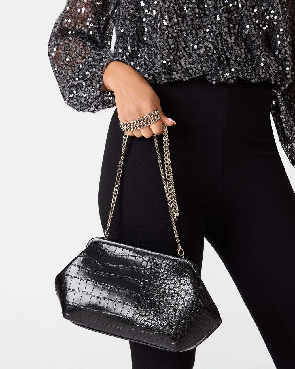 SAC NOVAK CROCODILE NOIR