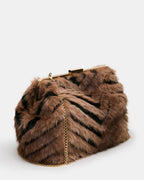 SAC EN FAUSSE FOURRURE SEFINA NOIR/FAUVE