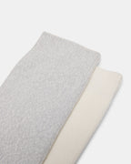 LOT DE 2 PAIRES DE CHAUSSETTES HAUTES CHINÉES AUTOMNE GRIS CLAIR