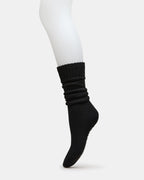 LOT DE 2 CHAUSSETTES SLOUCH CÔTELÉES NOIR/BLANC