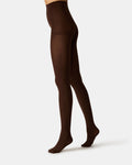 LOT DE 2 COLLANTS OPAQUES UNIS MARRON FONCÉ