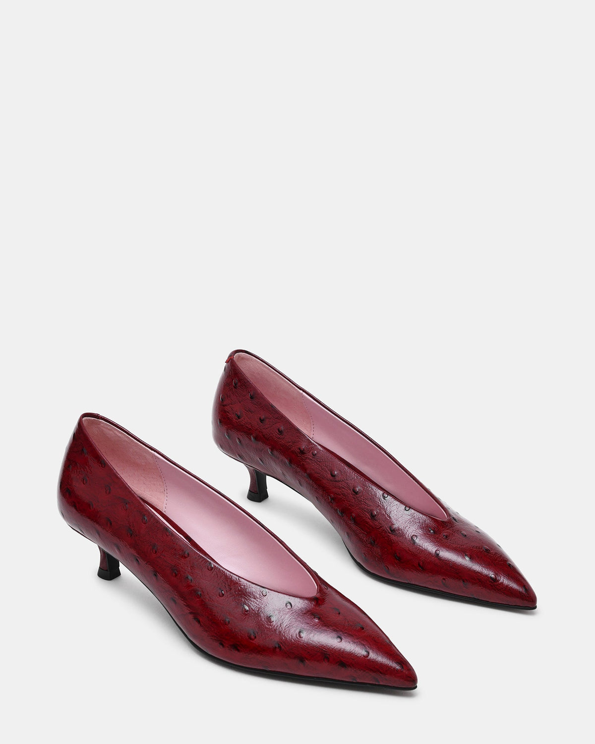 CUIR JAFFA AUTRUCHE CERISE FONCÉ