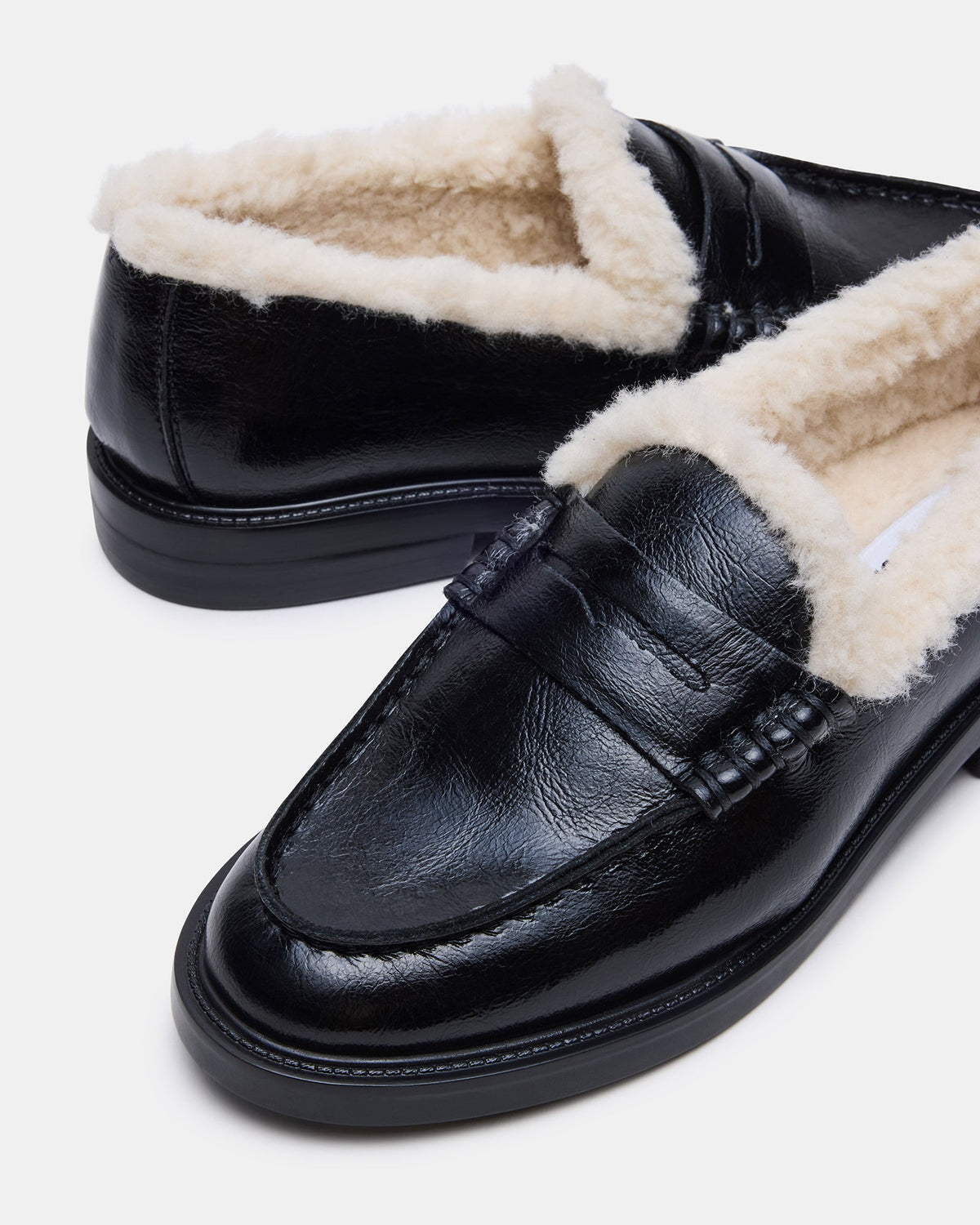 CUIR NOIR FAUSSE FOURRURE MADISON